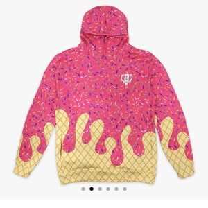 NWOT baseball lifestyle 101 ice cream hoodie youth large pink